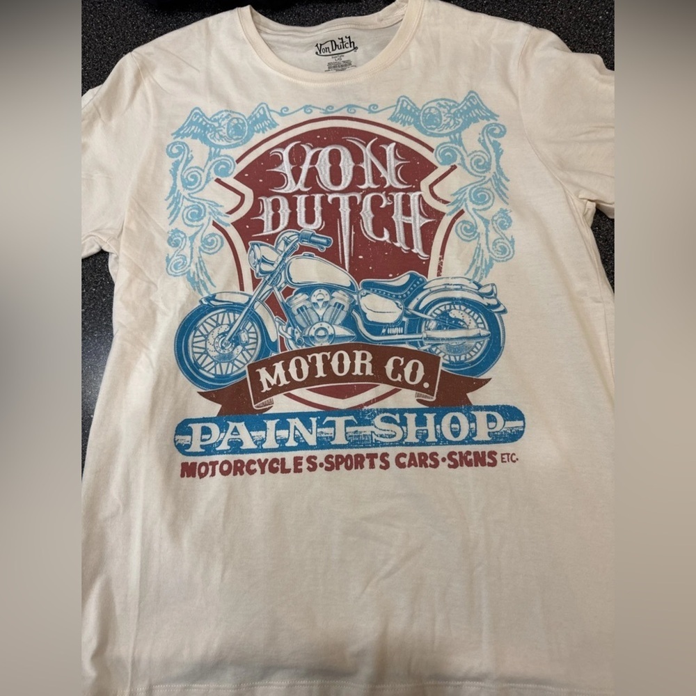 Von Dutch Motor Co PaintShop T Shirt Embroidered M NWT